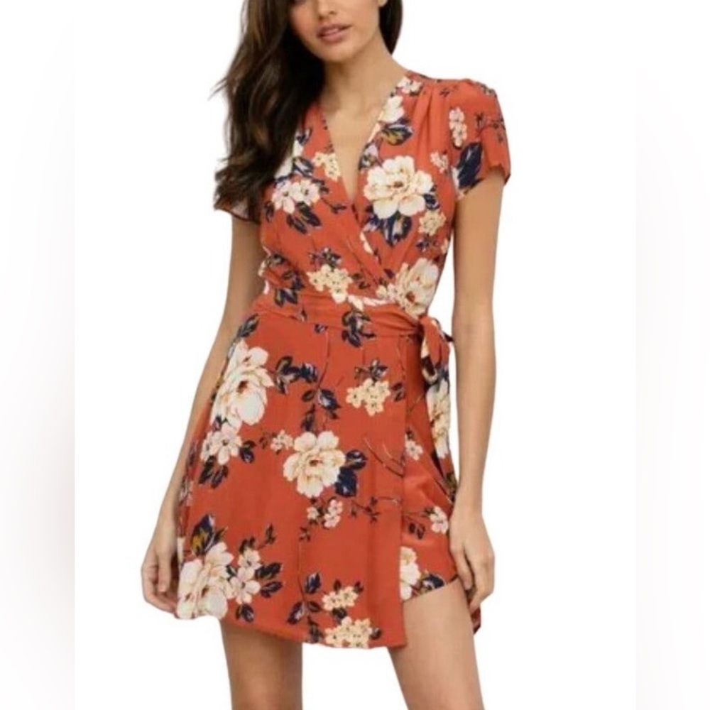 Anthropologie Yumi Kim Kennedy Wrap Dress Honey Rose Rust Size Medium NWT